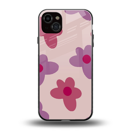 Floral Purple back phone cover | glass case for iphone 14 plus