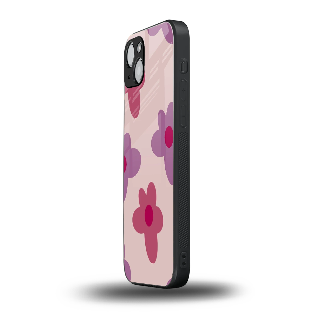 Floral Purple iphone 14 plus mobile cover | shockproof glass phone case