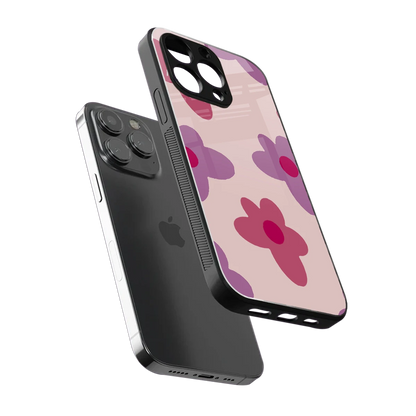 Floral Purple sleek iphone 15 pro max cover with tempered glass back and TPU edges