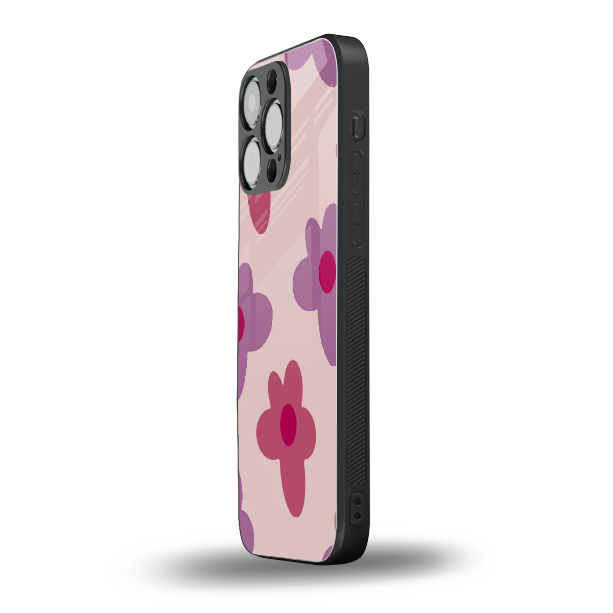 Floral Purple iphone 15 pro max mobile cover | shockproof glass phone case