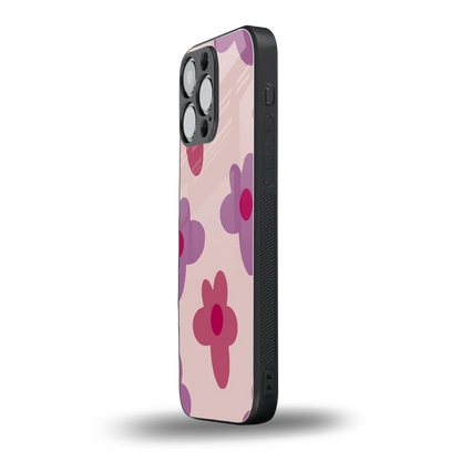 Floral Purple iphone 15 pro max mobile cover | shockproof glass phone case