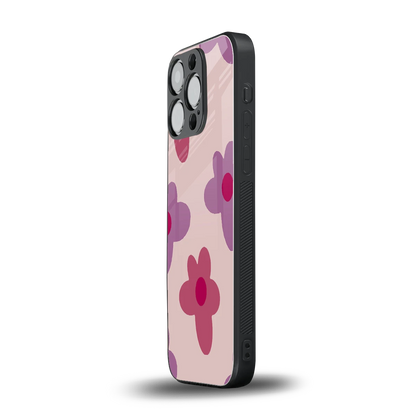 Floral Purple iphone 15 pro mobile cover | shockproof glass phone case