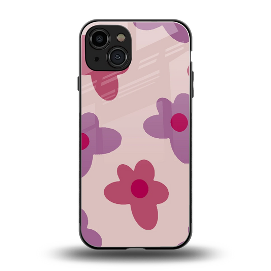Floral Purple back phone cover | glass case for iphone 15