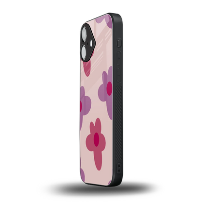 Floral Purple iphone 16 plus mobile cover | shockproof glass phone case