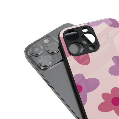 Floral Purple stylish phone case for iPhone 16 | glossy glass and slim fit