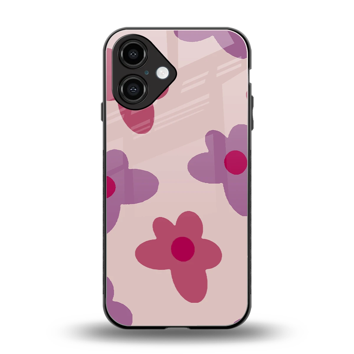Floral Purple back phone cover | glass case for iphone 16