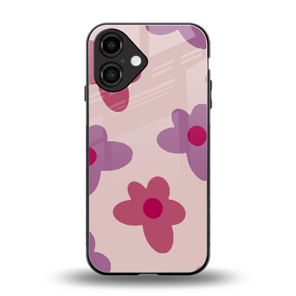 Floral Purple back phone cover | glass case for iphone 16