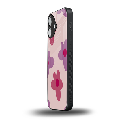 Floral Purple iPhone 16 mobile cover | shockproof glass phone case