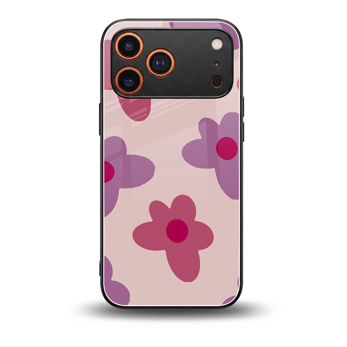 Floral Purple back phone cover | glass case for iphone 17 pro