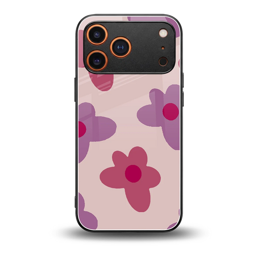 Floral Purple back phone cover | glass case for iphone 17 pro max