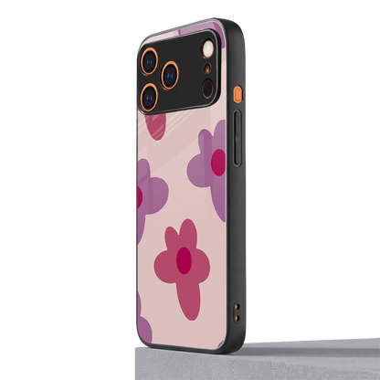 Floral Purple iphone 17 pro mobile cover | shockproof glass phone case