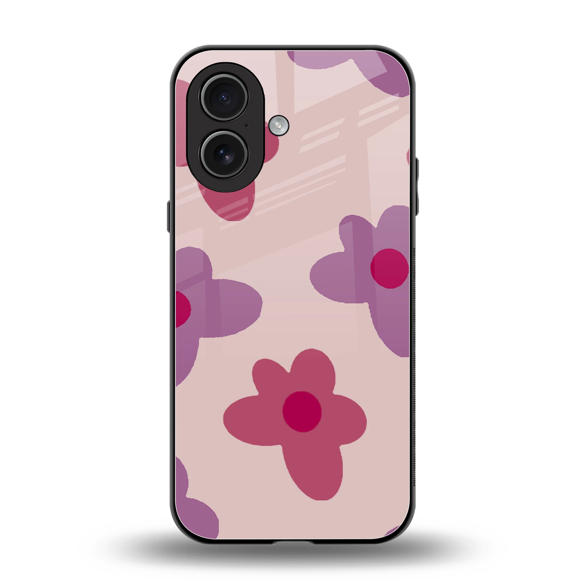Floral Purple back phone cover | glass case for iphone 17