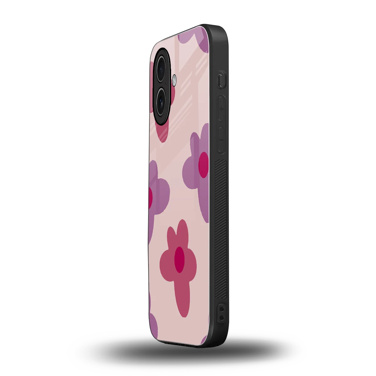 Floral Purple iphone 17 mobile cover | shockproof glass phone case