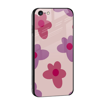Floral Purple sleek iphone 6 cover with tempered glass back and TPU edges