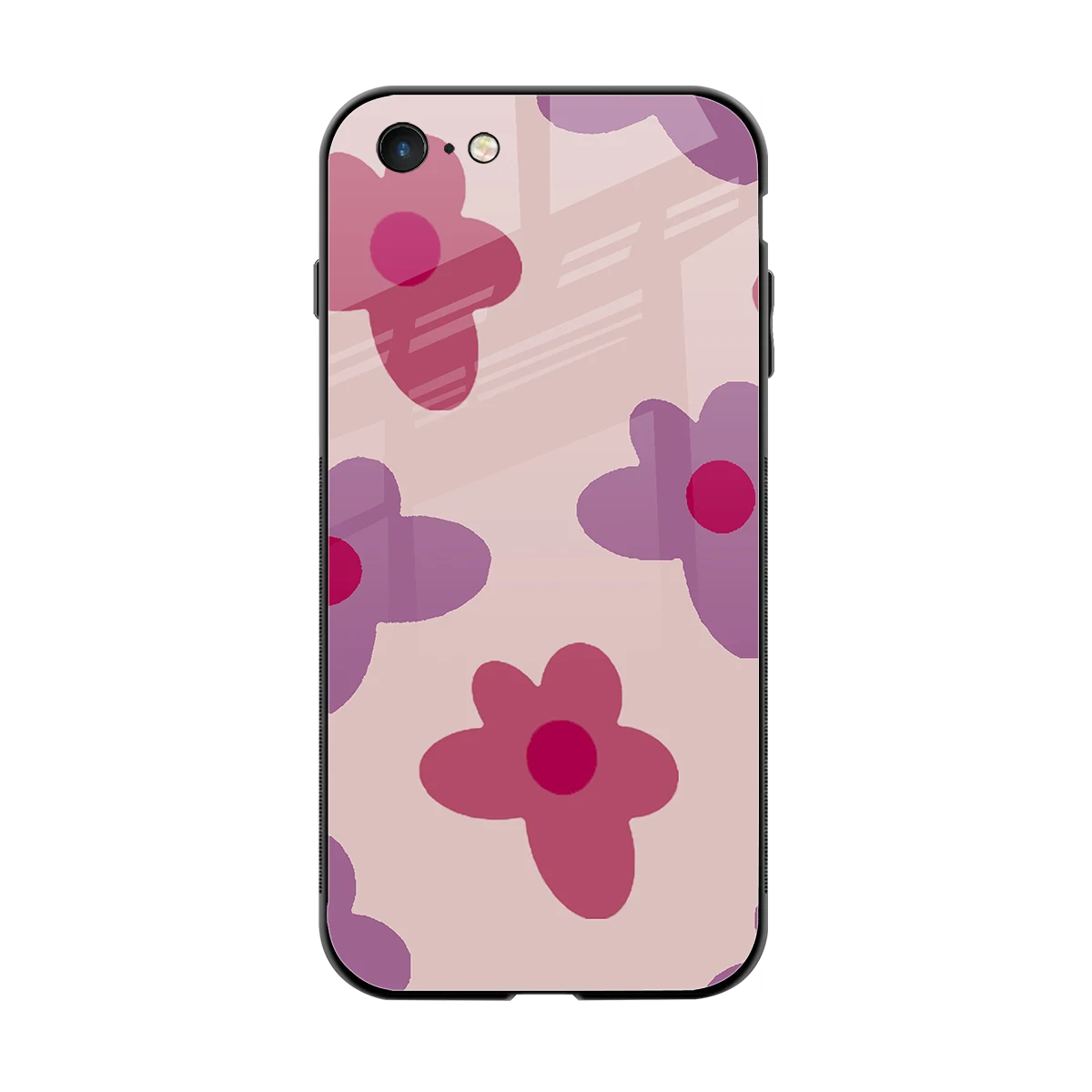 Floral Purple back phone cover | glass case for iphone 6