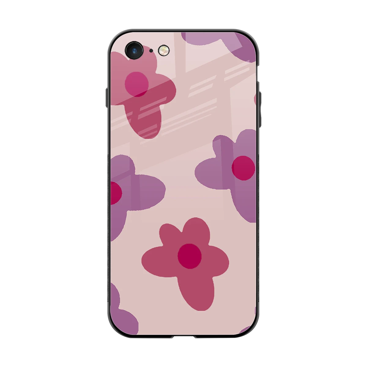 Floral Purple back phone cover | glass case for iphone 7