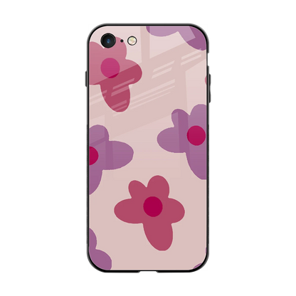 Floral Purple back phone cover | glass case for iphone 7