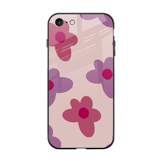 Floral Purple back phone cover | glass case for iphone 7