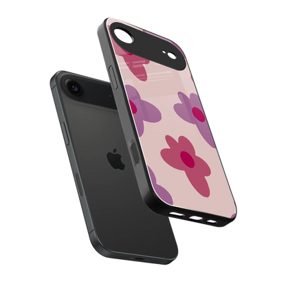 Floral Purple sleek iphone air cover with tempered glass back and TPU edges