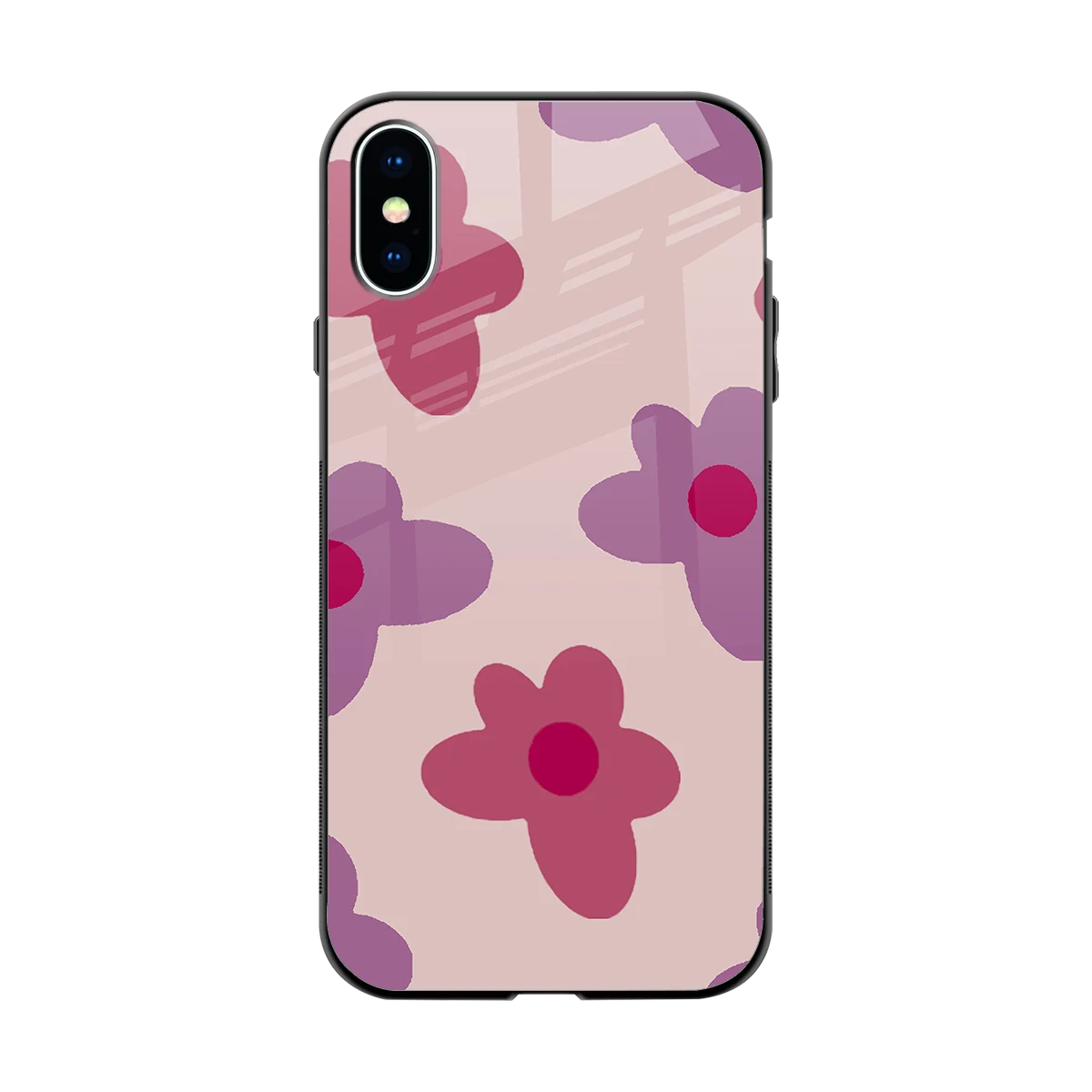 Floral Purple back phone cover | glass case for iphone x