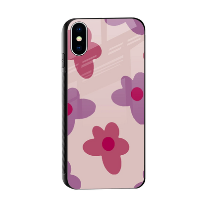 Floral Purple sleek iphone x cover with tempered glass back and TPU edges