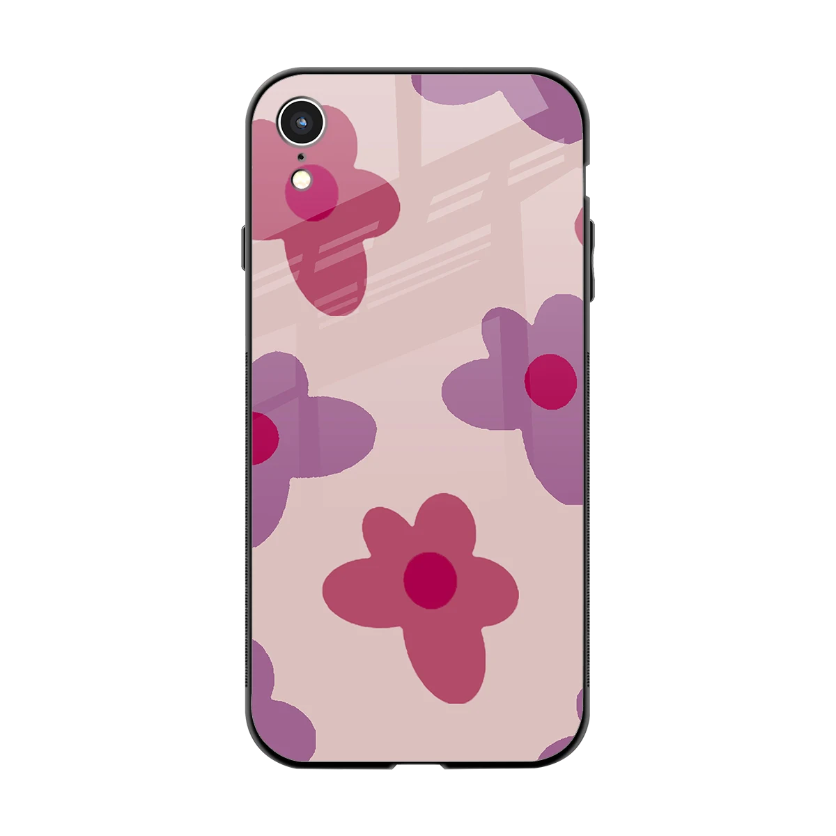 Floral Purple back phone cover | glass case for iphone xr