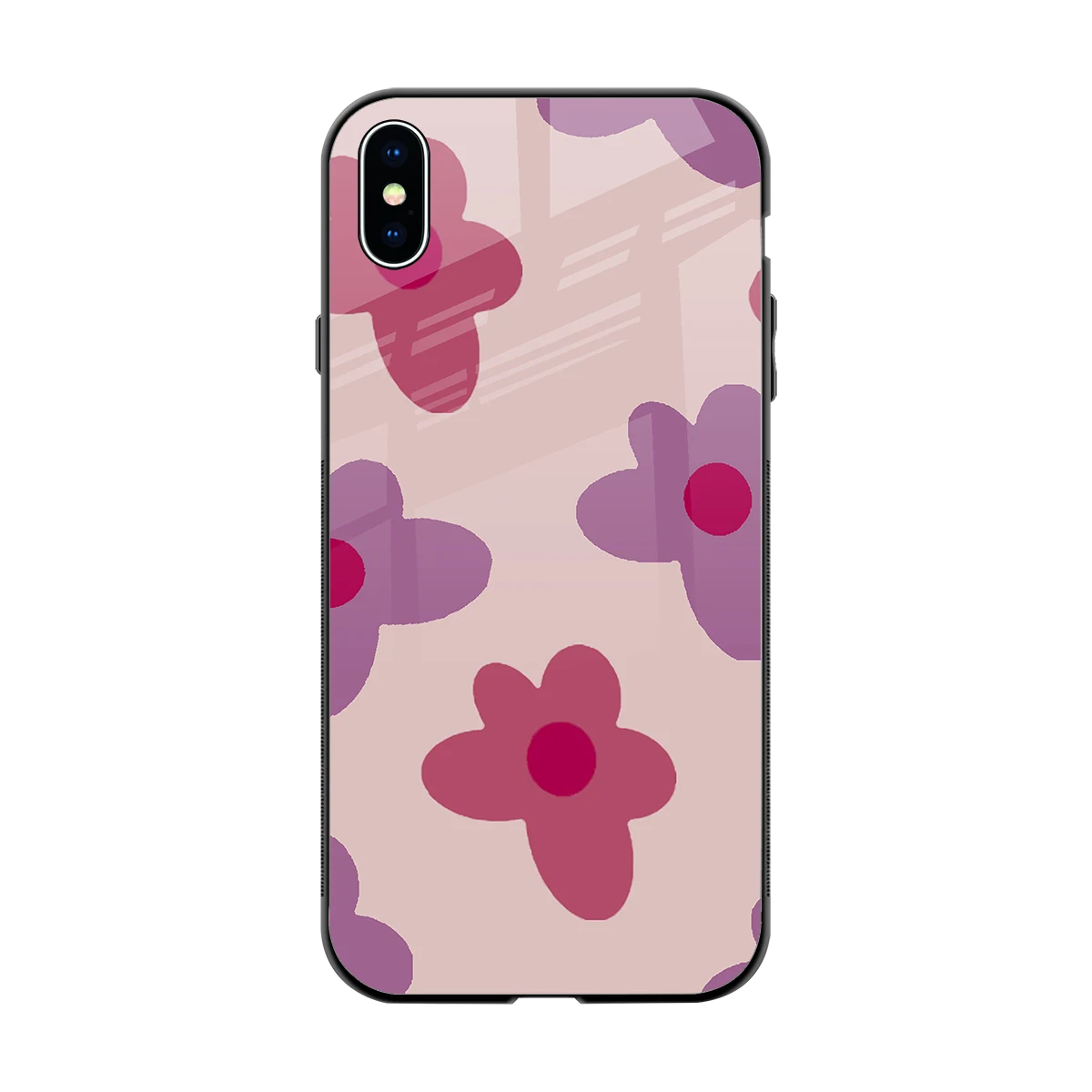 Floral Purple back phone cover | glass case for iphone xs max