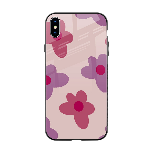Floral Purple back phone cover | glass case for iphone xs max