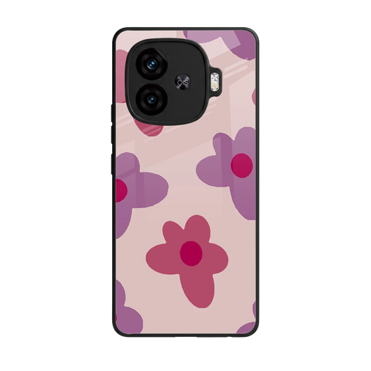 Floral Purple back phone cover | glass case for iqoo neo 10r 5g