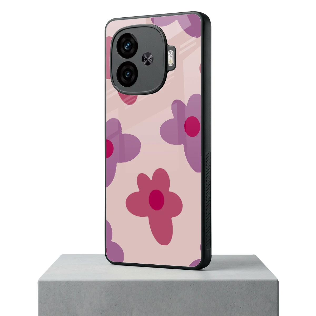 Floral Purple iqoo neo 10r 5g mobile cover | shockproof glass phone case
