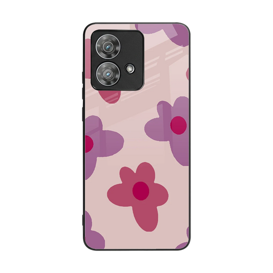 Floral Purple back phone cover | glass case for motorola edge 40 neo 5g