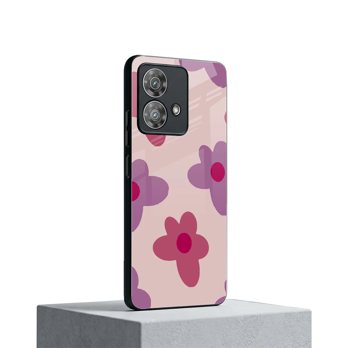 Floral Purple motorola edge 40 neo 5g mobile cover | shockproof glass phone case