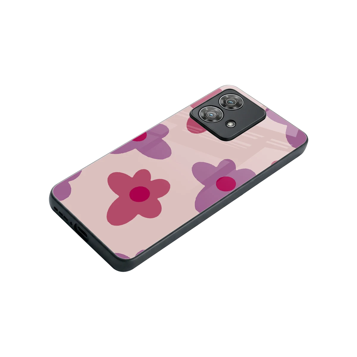 Floral Purple stylish phone case for motorola edge 40 neo 5g | glossy glass and slim fit