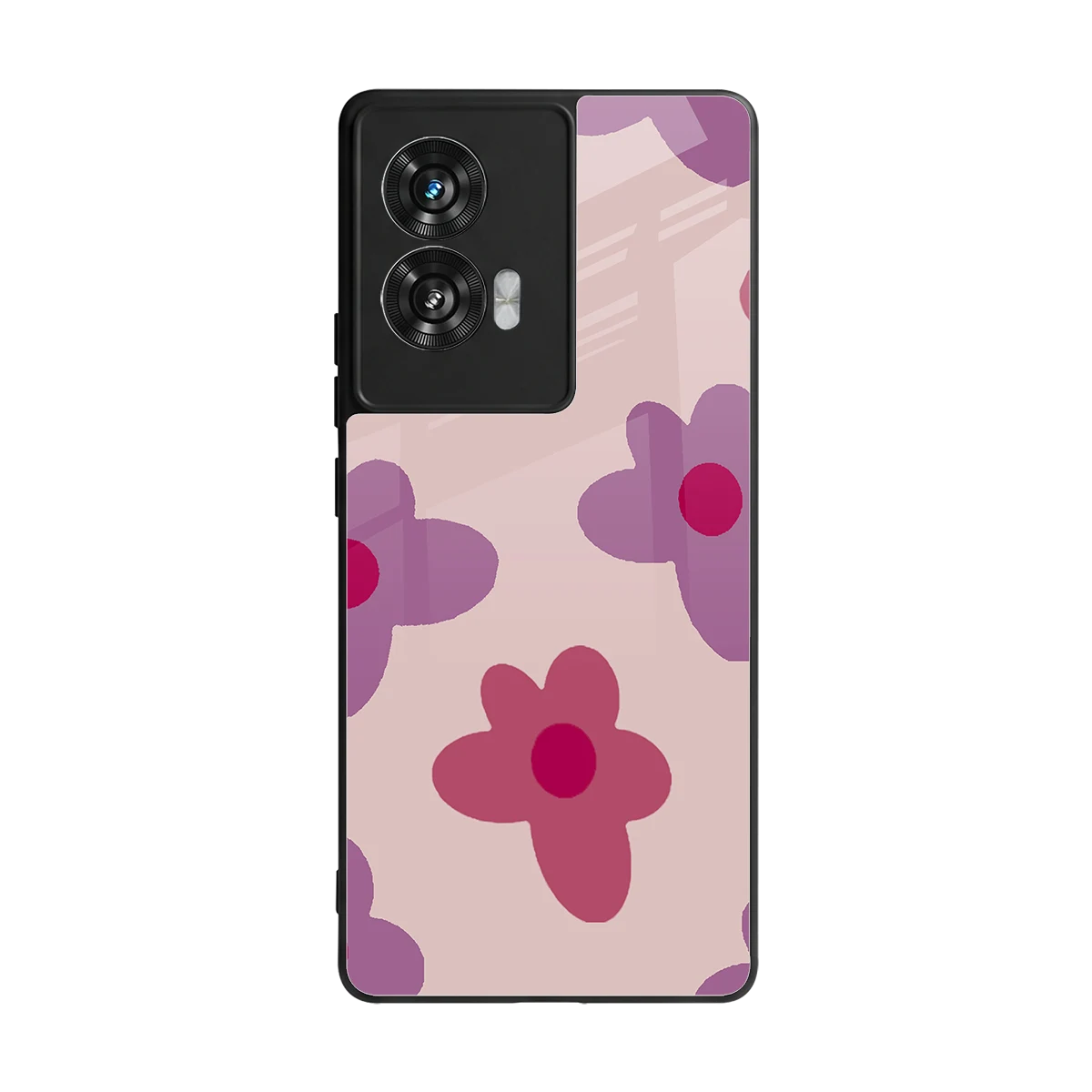 Floral Purple back phone cover | glass case for motorola edge 50 fusion