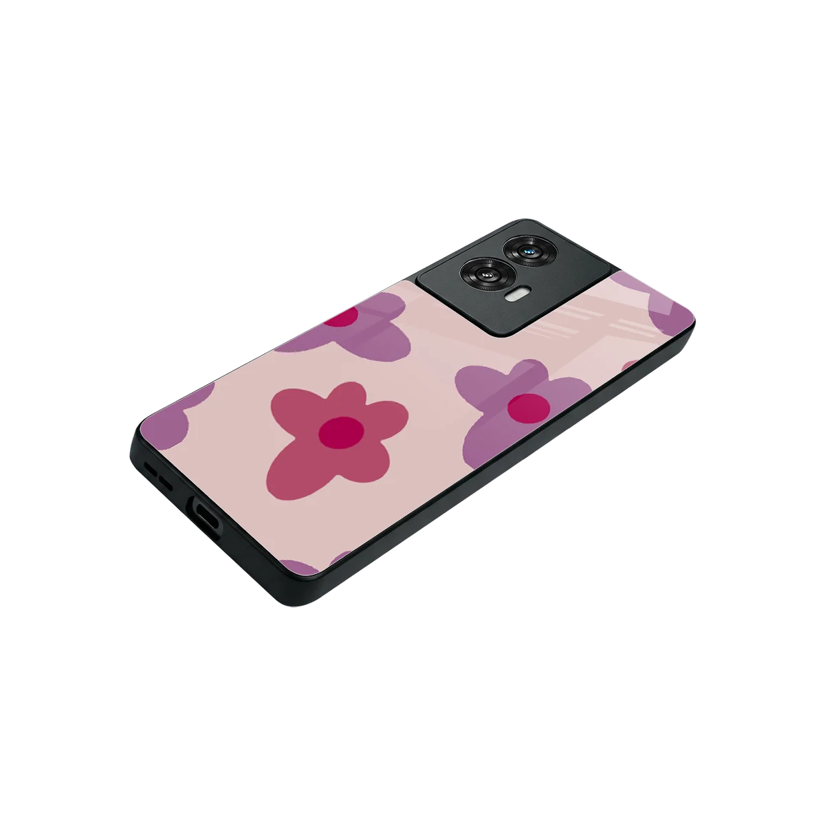 Floral Purple stylish phone case for motorola edge 50 fusion | glossy glass and slim fit