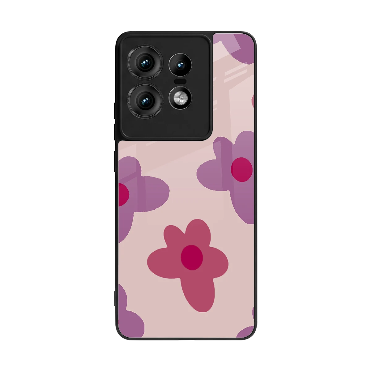 Floral Purple back phone cover | glass case for motorola edge 50 pro