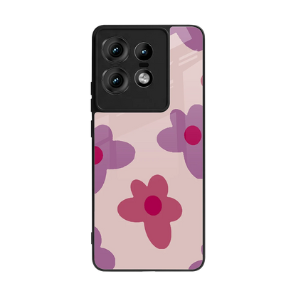 Floral Purple back phone cover | glass case for motorola edge 50 pro