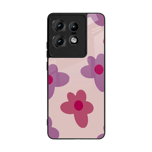 Floral Purple back phone cover | glass case for motorola edge 50 pro