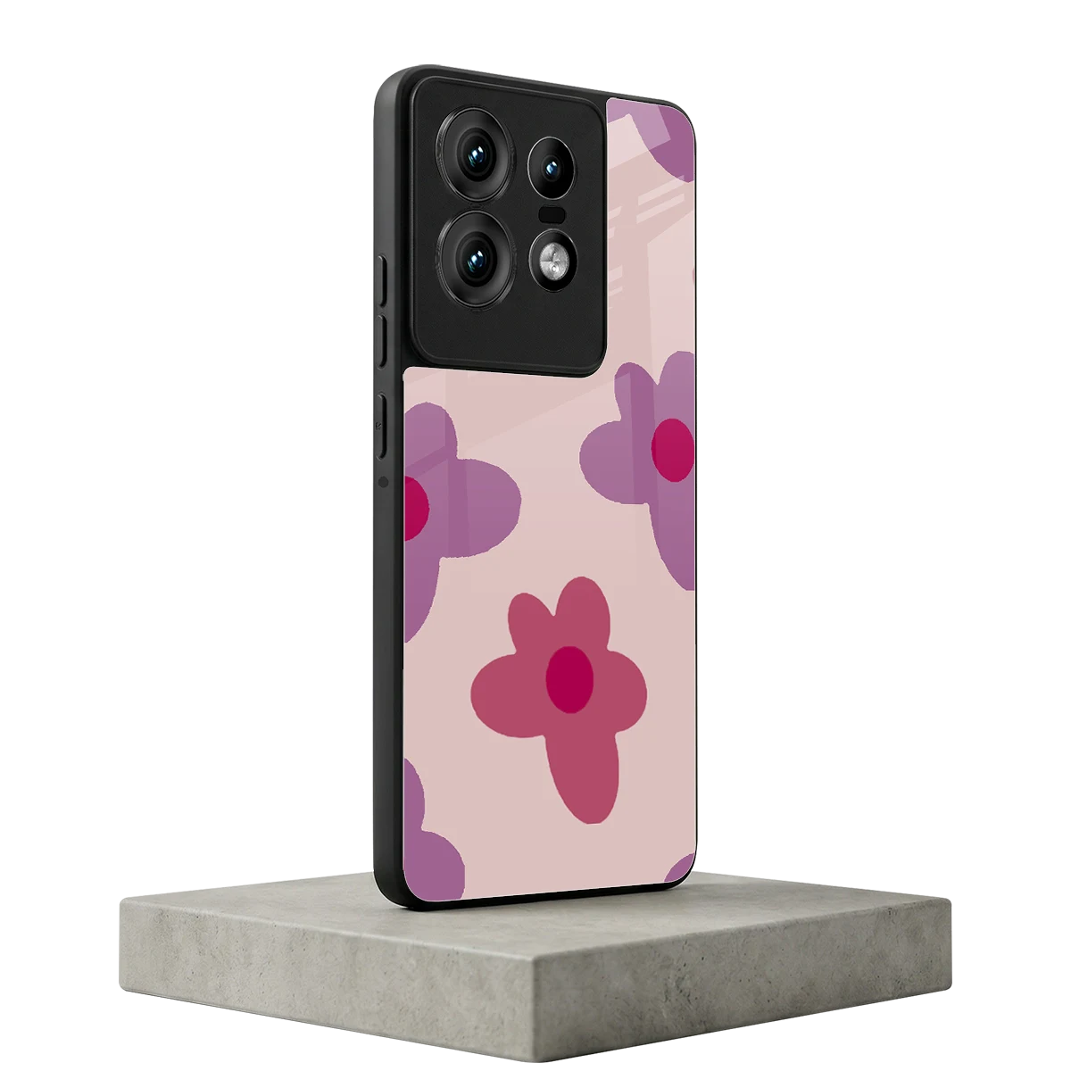 Floral Purple motorola edge 50 pro mobile cover | shockproof glass phone case