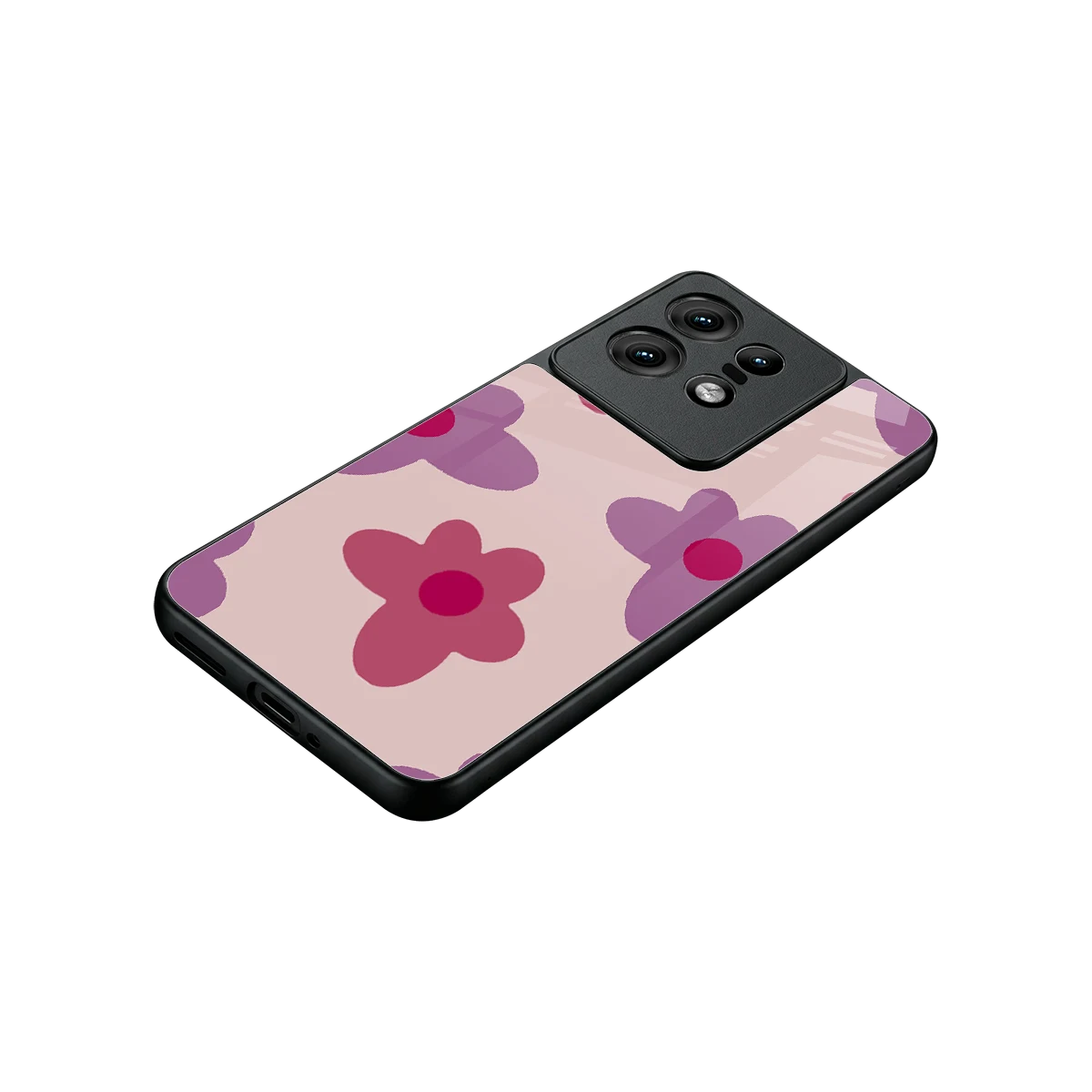 Floral Purple stylish phone case for motorola edge 50 pro | glossy glass and slim fit