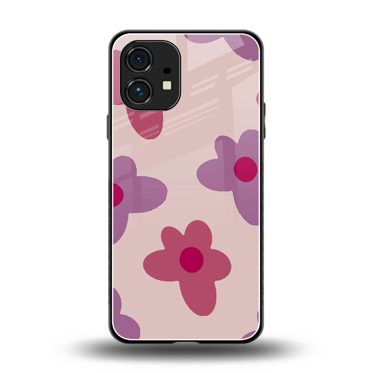 Floral Purple back phone cover | glass case for nothing phone 1