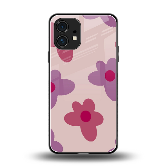 Floral Purple back phone cover | glass case for nothing phone 1