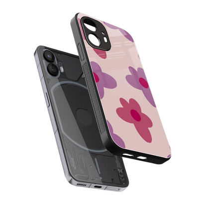 Floral Purple sleek nothing phone 2 cover with tempered glass back and TPU edges