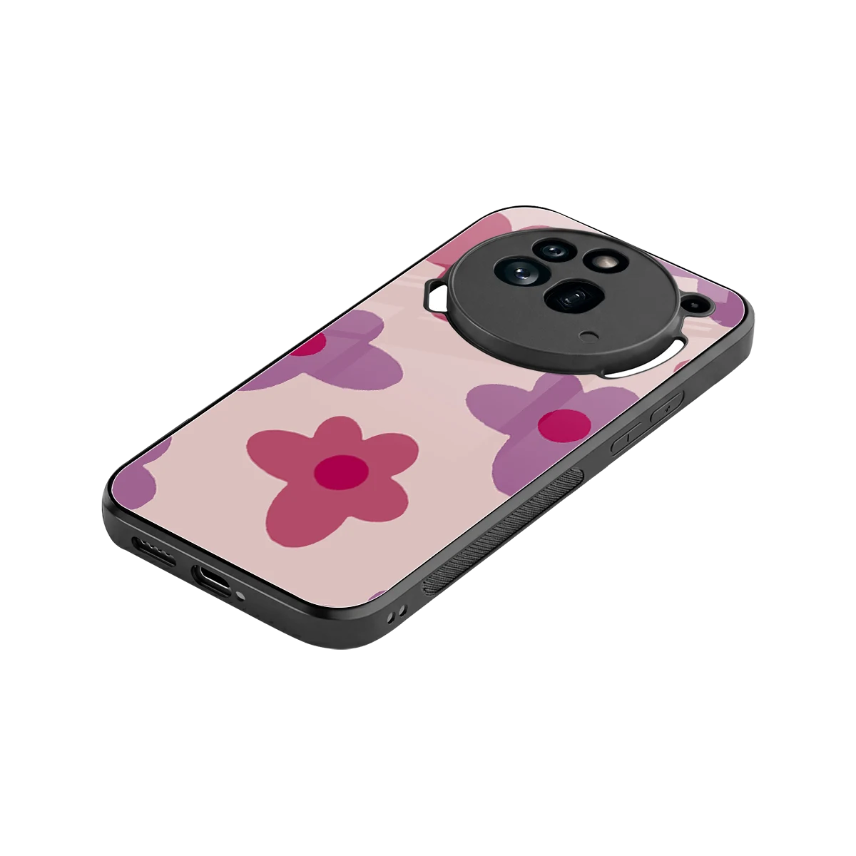 Floral Purple stylish phone case for nothing phone 3a pro | glossy glass and slim fit