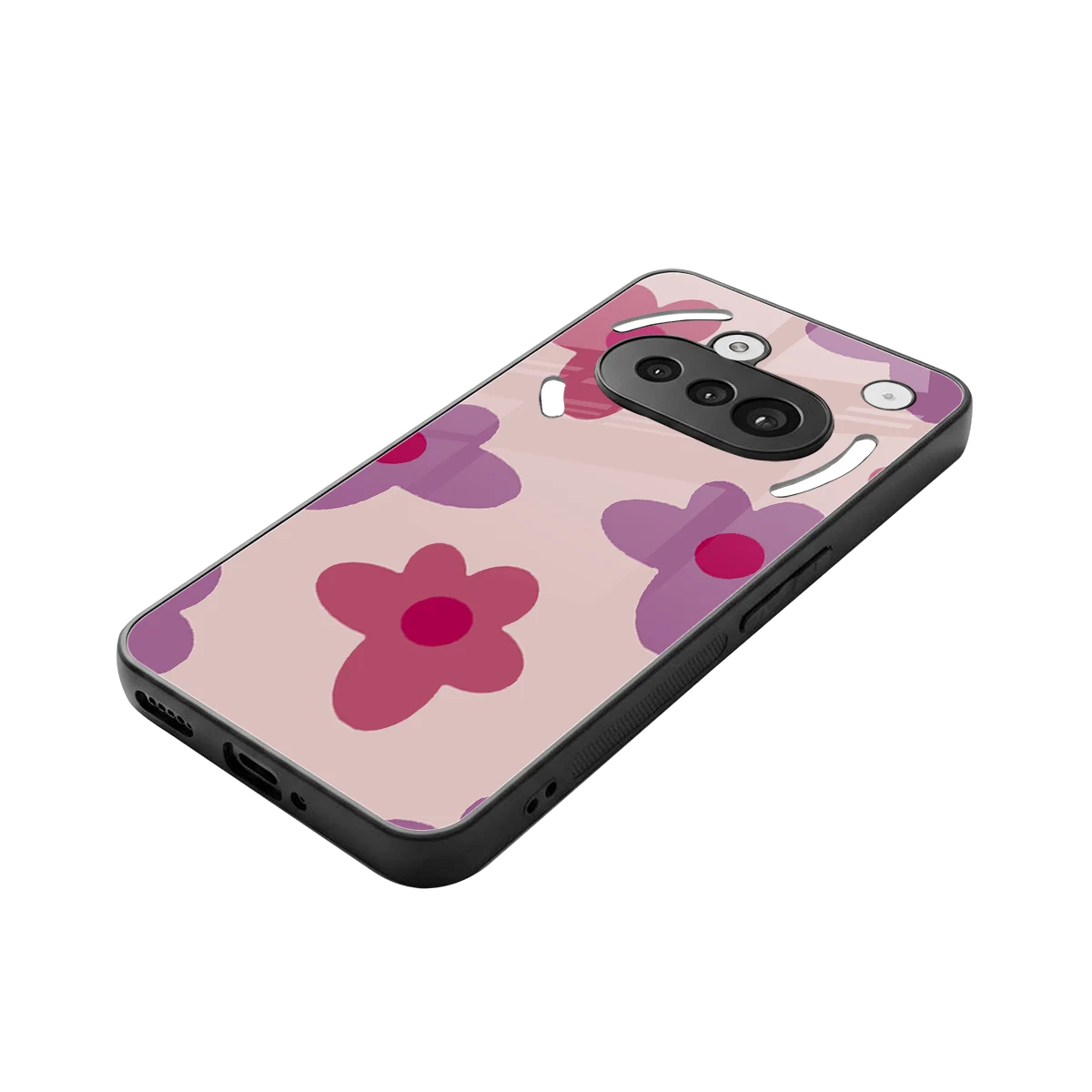 Floral Purple stylish phone case for nothing phone 3a | glossy glass and slim fit
