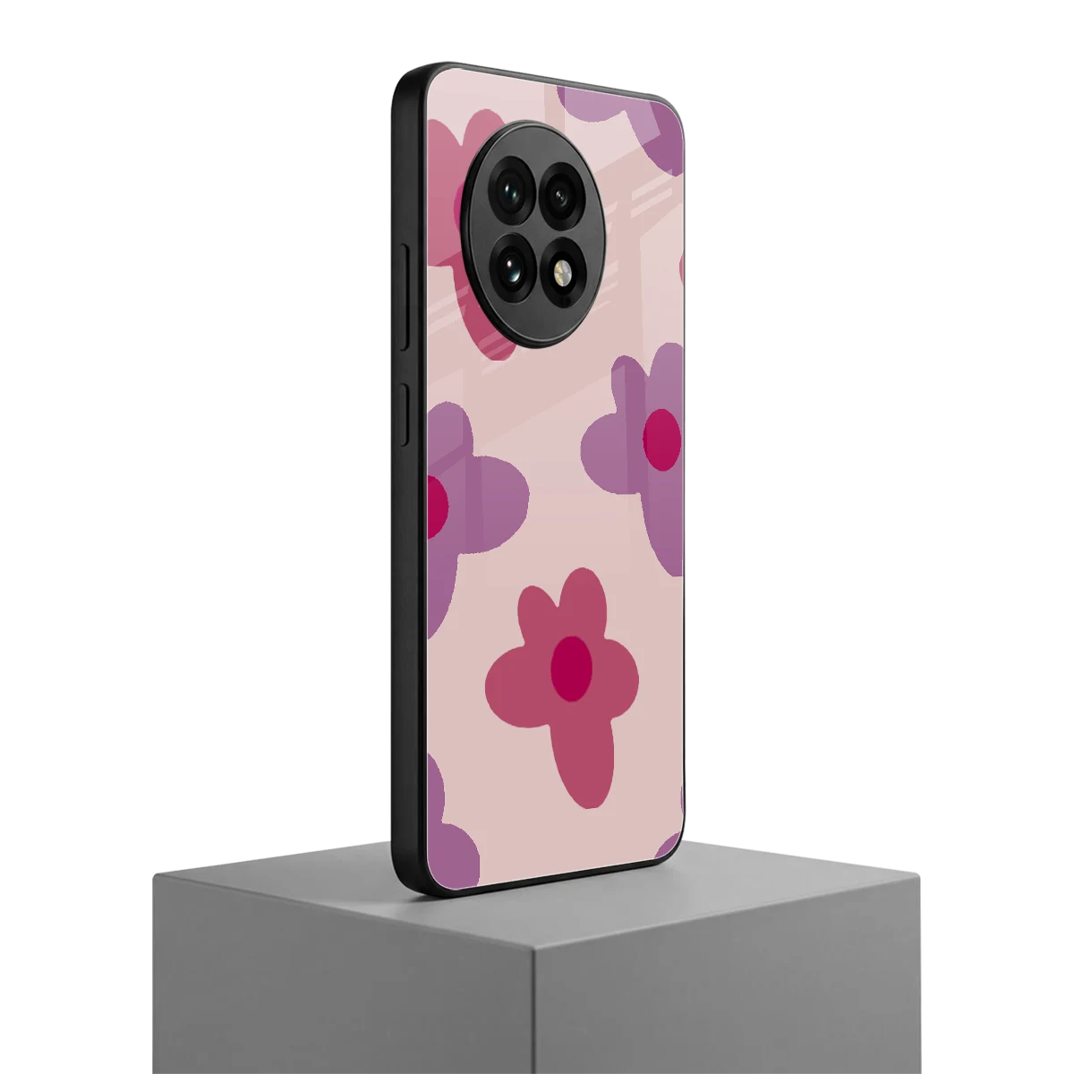 Floral Purple oneplus 13r mobile cover | shockproof glass phone case