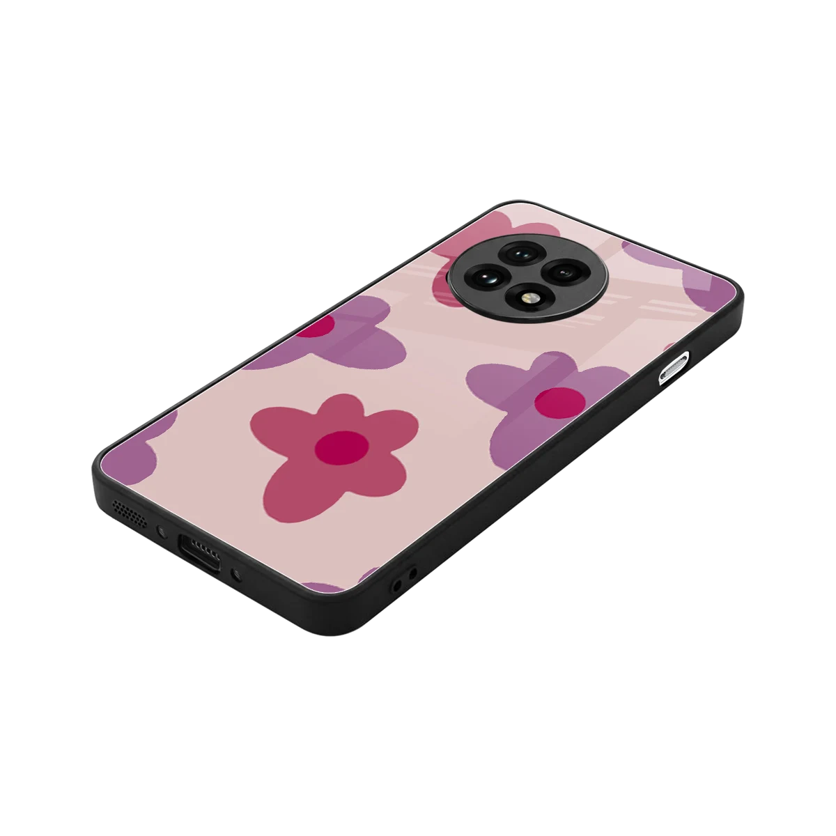 Floral Purple stylish phone case for oneplus 13r | glossy glass and slim fit