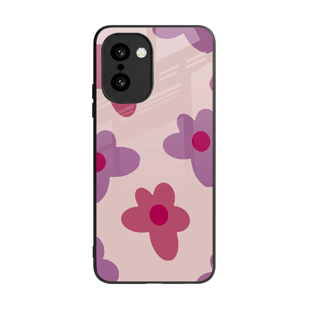 Floral Purple back phone cover | glass case for oneplus 15r