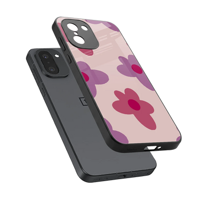 Floral Purple sleek oneplus 15r cover with tempered glass back and TPU edges