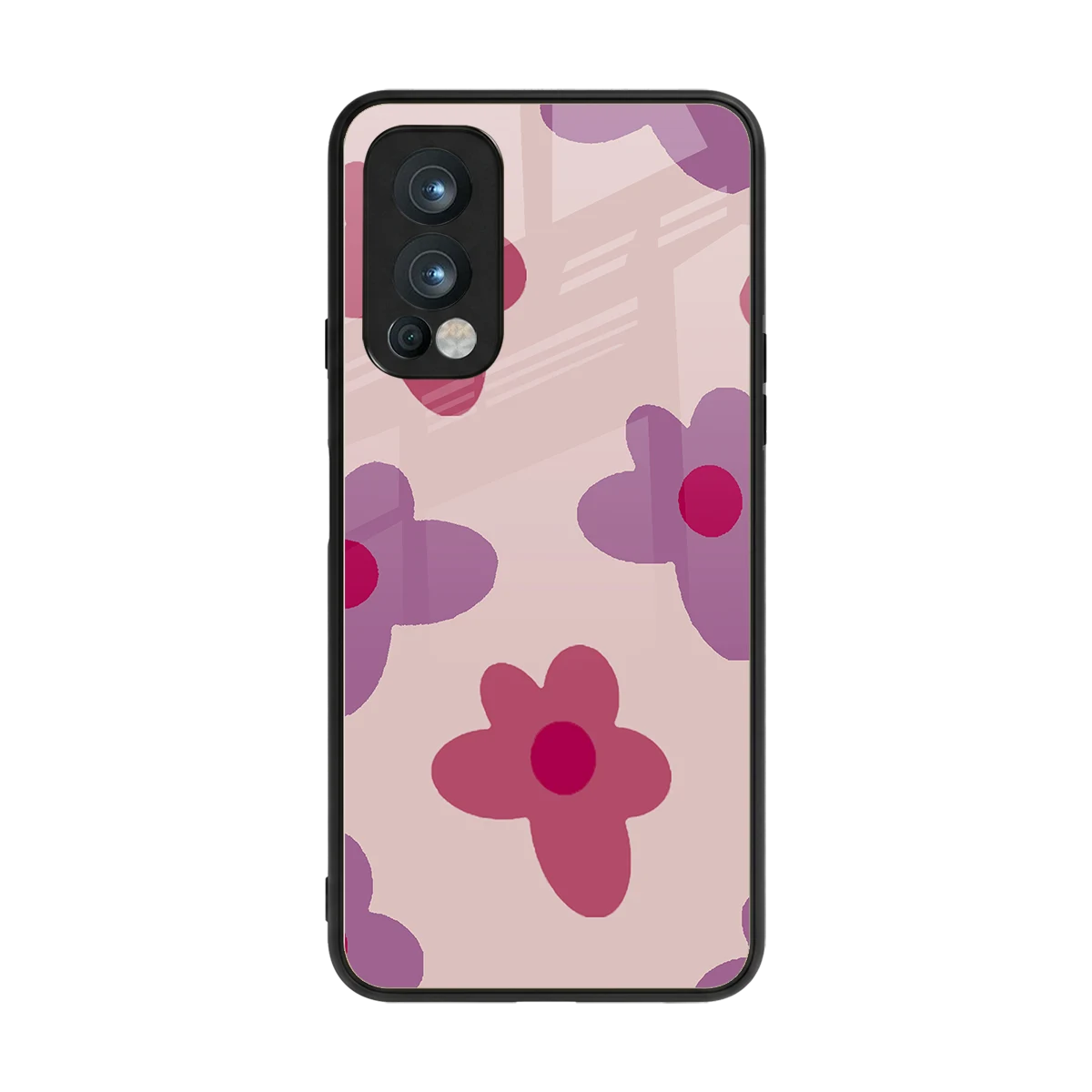 Floral Purple back phone cover | glass case for oneplus nord 2